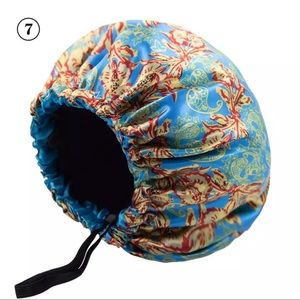 New Fashion Ladies Satin Print Hat Windproof Hair Round Cap Adjustable Nightcap.